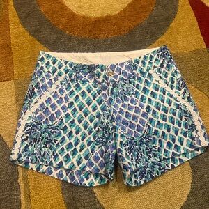Lilly Pulitzer The Callahan Short 5” Inseam Shorts Resort White Toe Pineapple